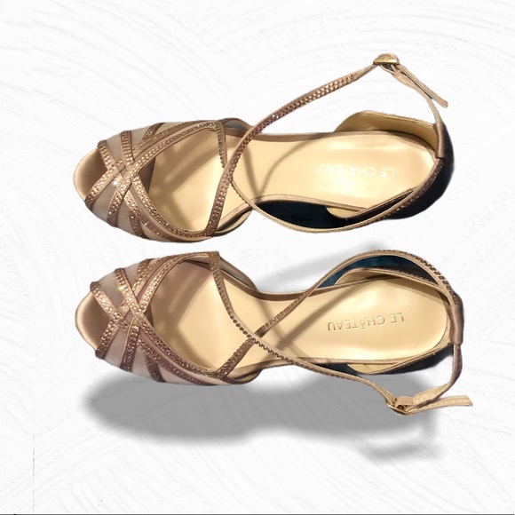 Le Chateau Rose Satin Sandals - Picture 2 of 4